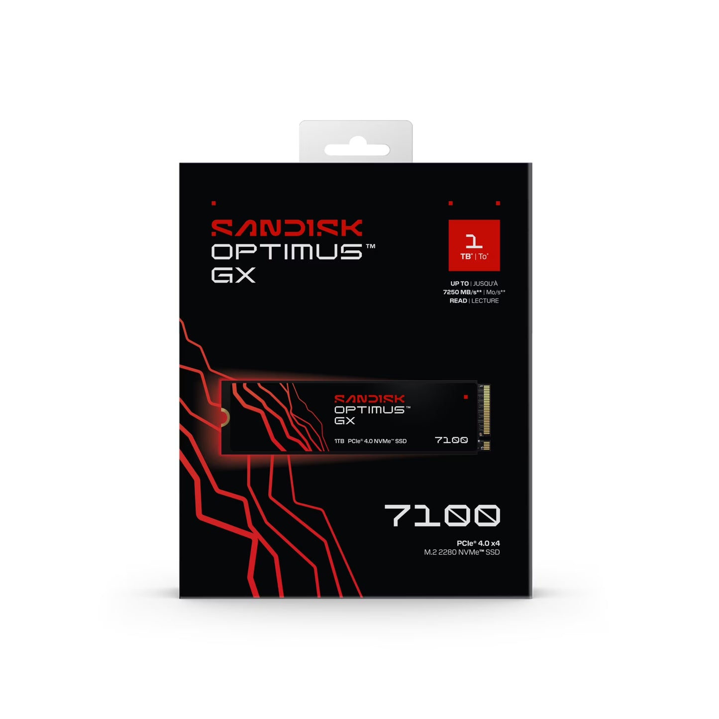SANDISK Optimus GX 7100 NVMe Internal Gaming SSD Solid State Drive - Gen4 PCIe, M.2 2280, Up to 7,250 MB/s
