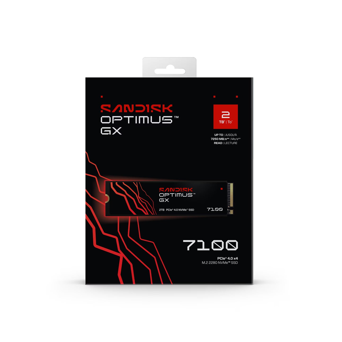 SANDISK Optimus GX 7100 NVMe Internal Gaming SSD Solid State Drive - Gen4 PCIe, M.2 2280, Up to 7,250 MB/s