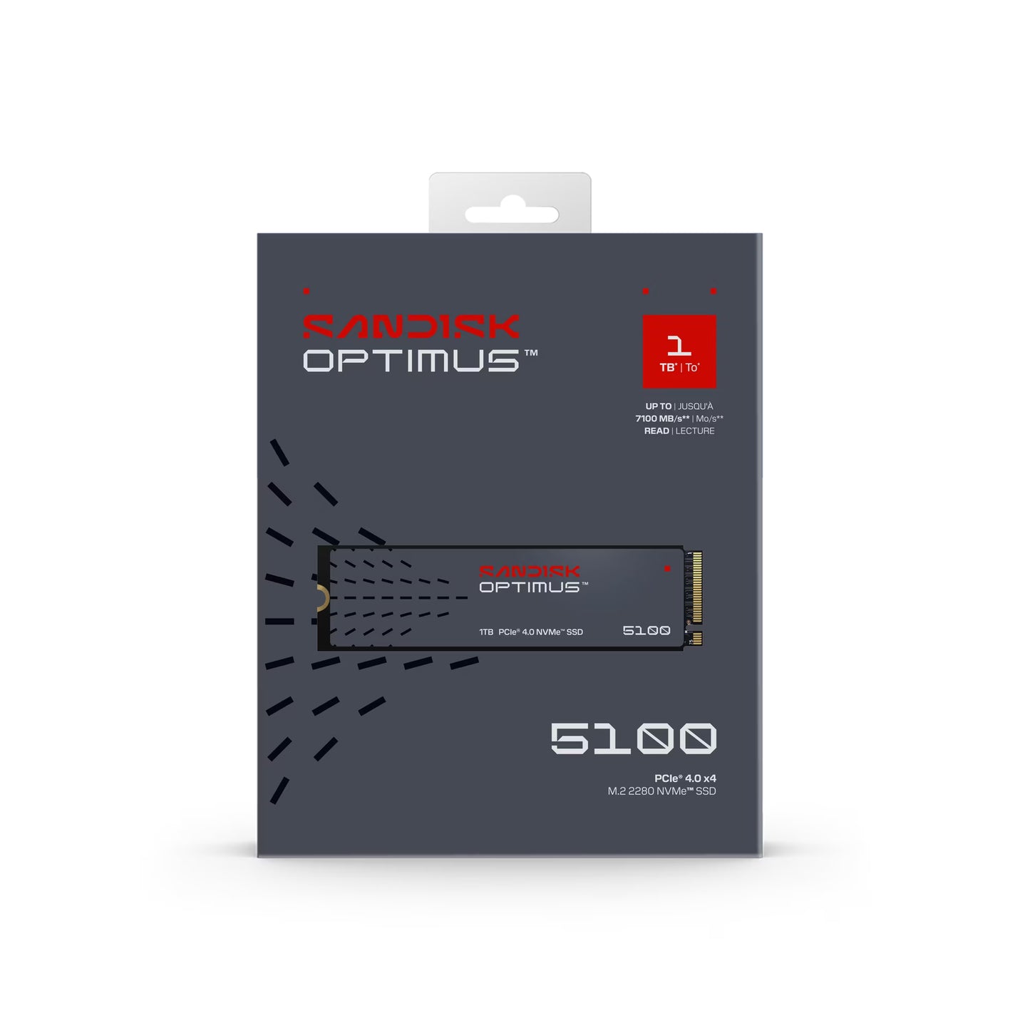 SANDISK Optimus 5100 NVMe SSD - M.2 2280, PCIe Gen 4.0, Internal Solid State Drive - Read Speeds Up to 7,100MB/s, Upgrade Storage for PC/Laptops