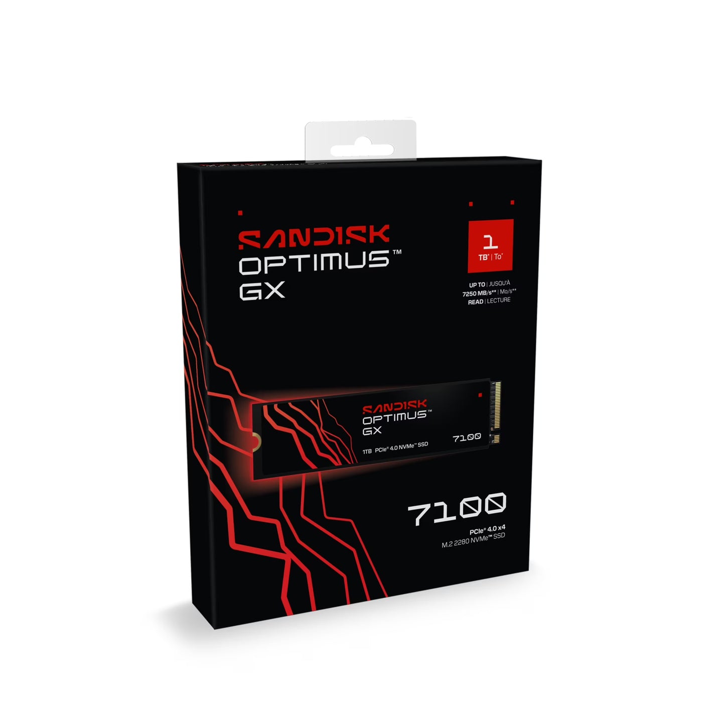 SANDISK Optimus GX 7100 NVMe Internal Gaming SSD Solid State Drive - Gen4 PCIe, M.2 2280, Up to 7,250 MB/s