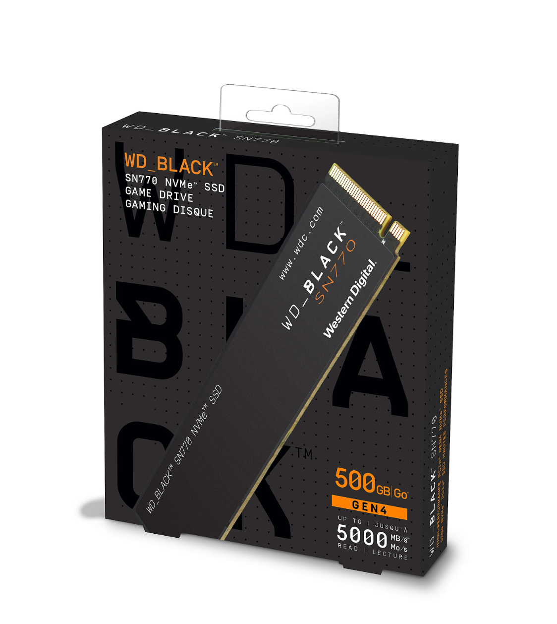 WD_BLACK 500GB SN770 NVMe SSD Internal SSD, Gaming - WDS500G3X0E-00B3N0