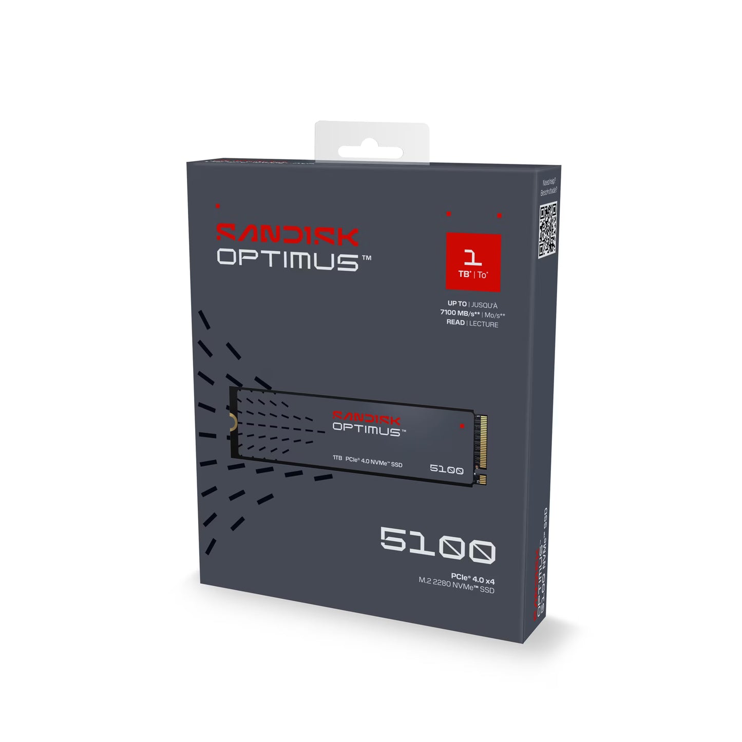 SANDISK Optimus 5100 NVMe SSD - M.2 2280, PCIe Gen 4.0, Internal Solid State Drive - Read Speeds Up to 7,100MB/s, Upgrade Storage for PC/Laptops