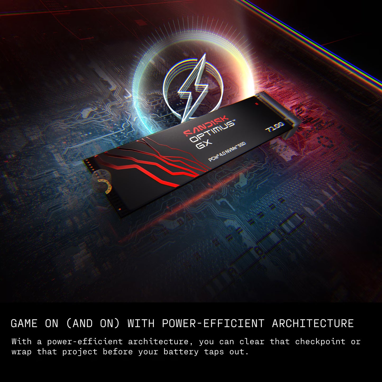 SANDISK Optimus GX 7100 NVMe Internal Gaming SSD Solid State Drive - Gen4 PCIe, M.2 2280, Up to 7,250 MB/s